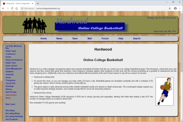 Screenshot of Hardwood Online