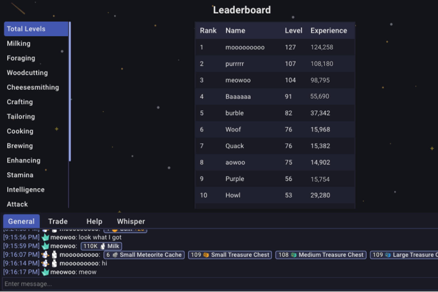 Leaderboard and Chat